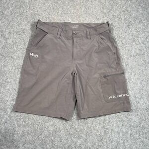 Huk Fishing Charcoal Gray Next Level Stretch Performance Shorts Men's Size‎ XL